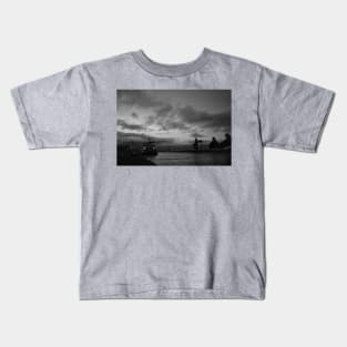 Sunset on the River Blyth - Monochrome Kids T-Shirt